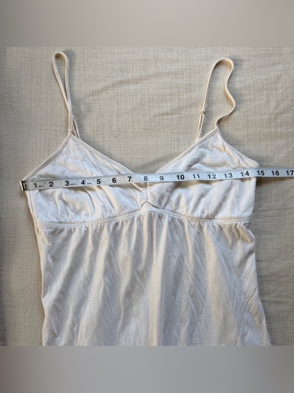 Vintage Y2K Abercrombie & Fitch Ivory Floral Babydoll Cami M Embroidered Beaded - Picture 8 of 9